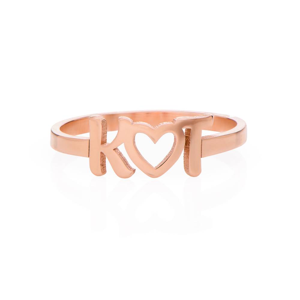Ich Liebe Dich Buchstabenring - rosévergoldetes Sterlingsilber-1 Produktfoto