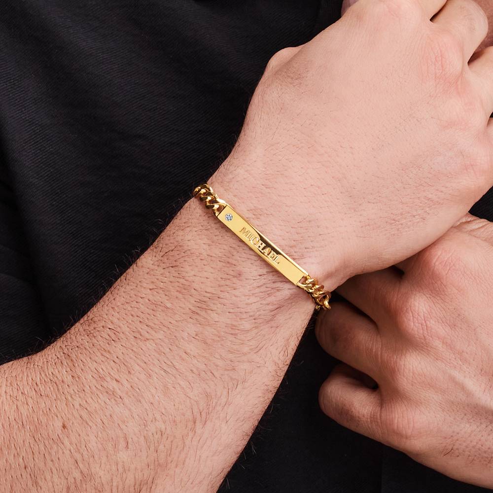 Amigo Herrenarmband mit Diamant - Vergoldet-4 Produktfoto