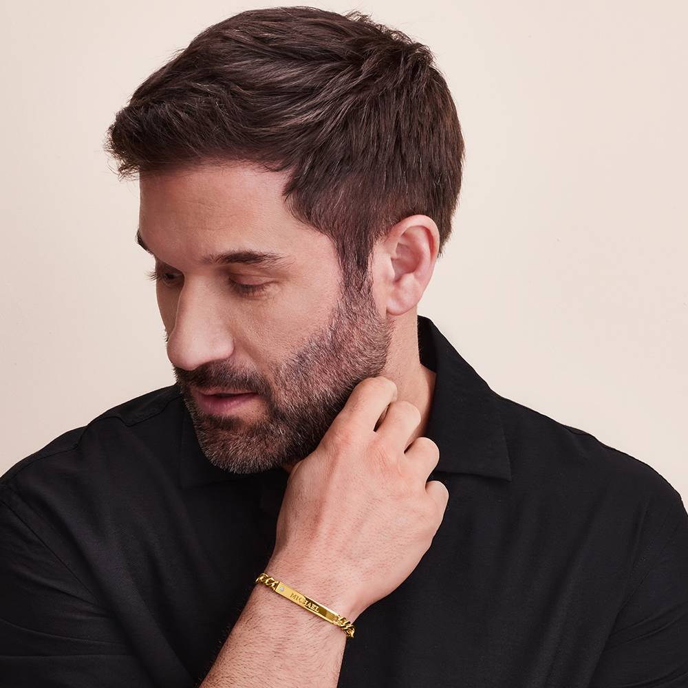 Amigo Herrenarmband mit Diamant - Gold-Vermeil-3 Produktfoto