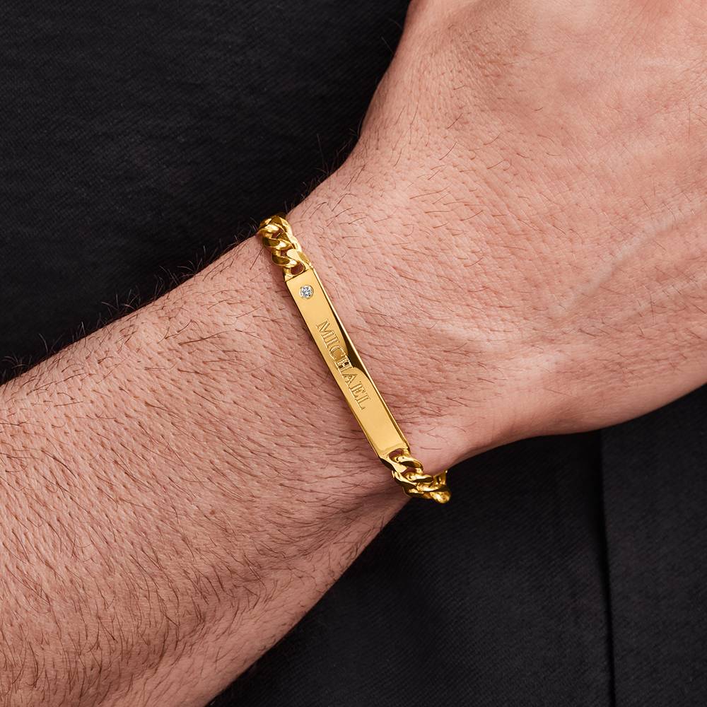 Amigo Herrenarmband mit Diamant - Gold-Vermeil-4 Produktfoto