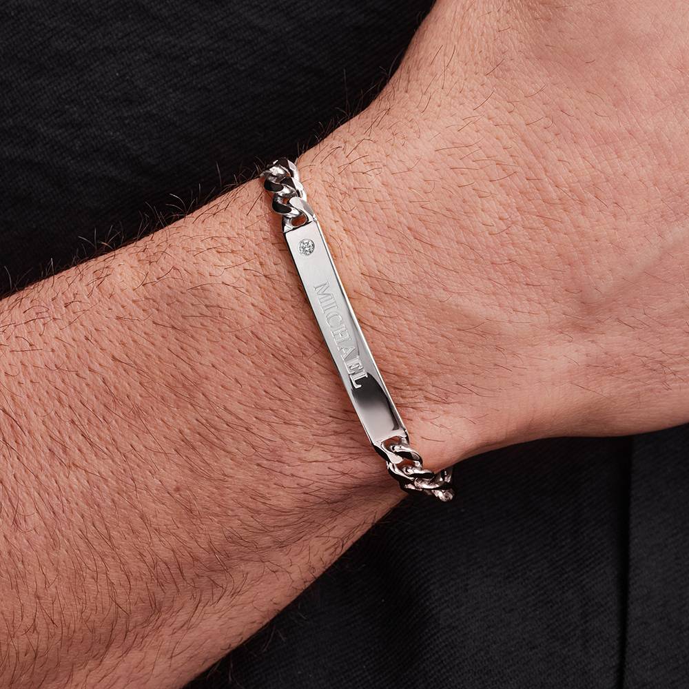 Amigo Herrenarmband mit Diamant - Silber-4 Produktfoto