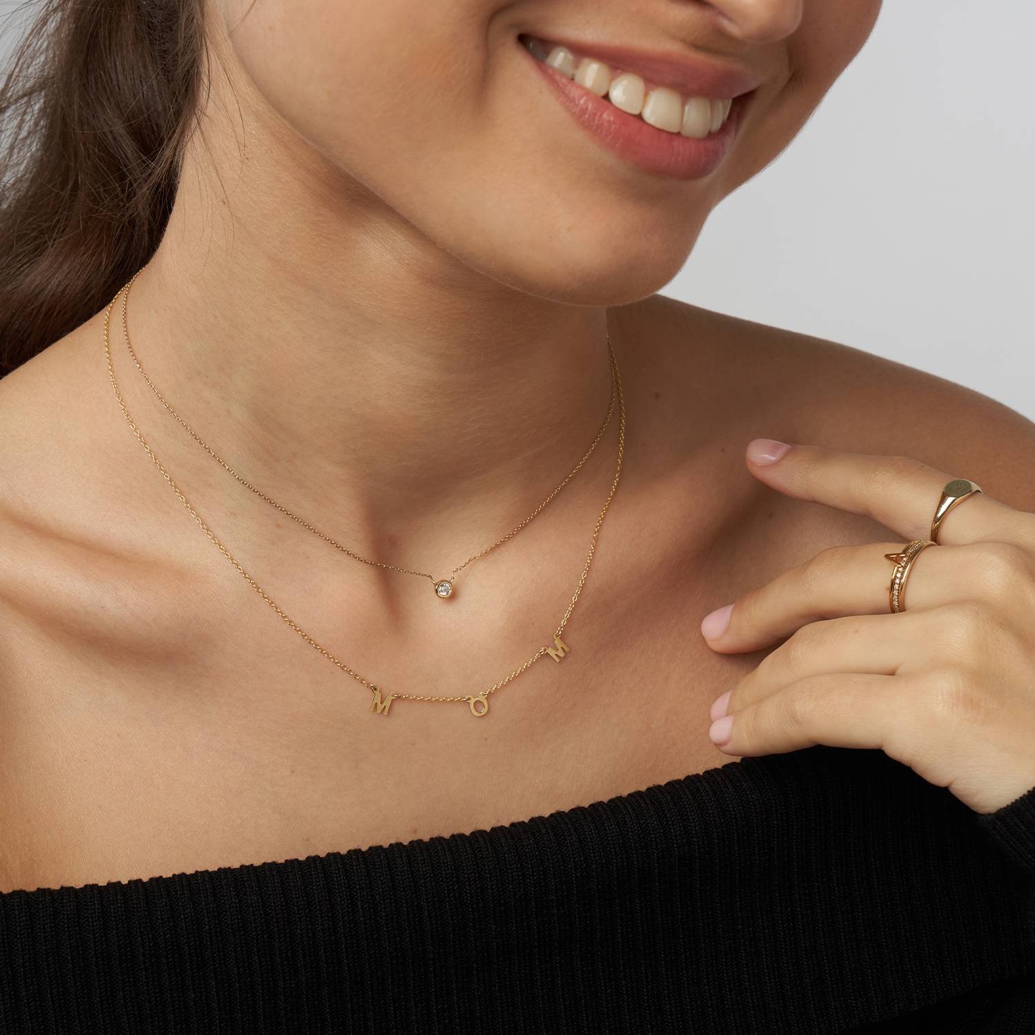 Mia Halskette mit Initialen - Gold-Vermeil-3 Produktfoto