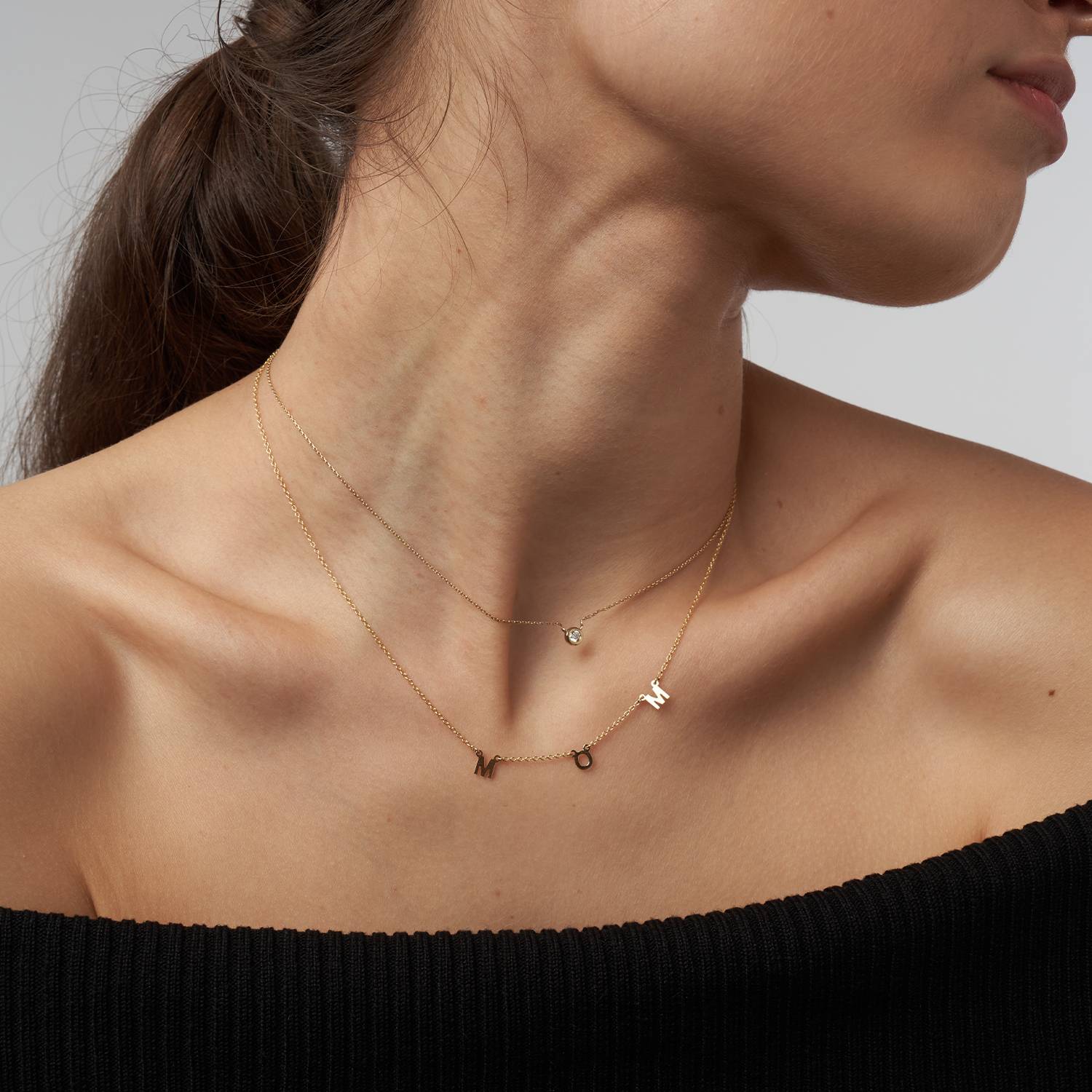 Mia Halskette mit Initialen - Gold-Vermeil-4 Produktfoto