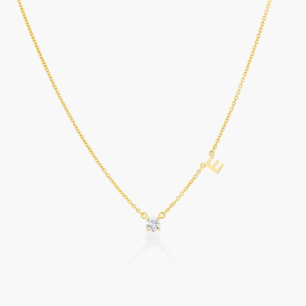 Mia Halskette mit Initialen und 0,3 ct Diamanten - Gold-Vermeil-1 Produktfoto