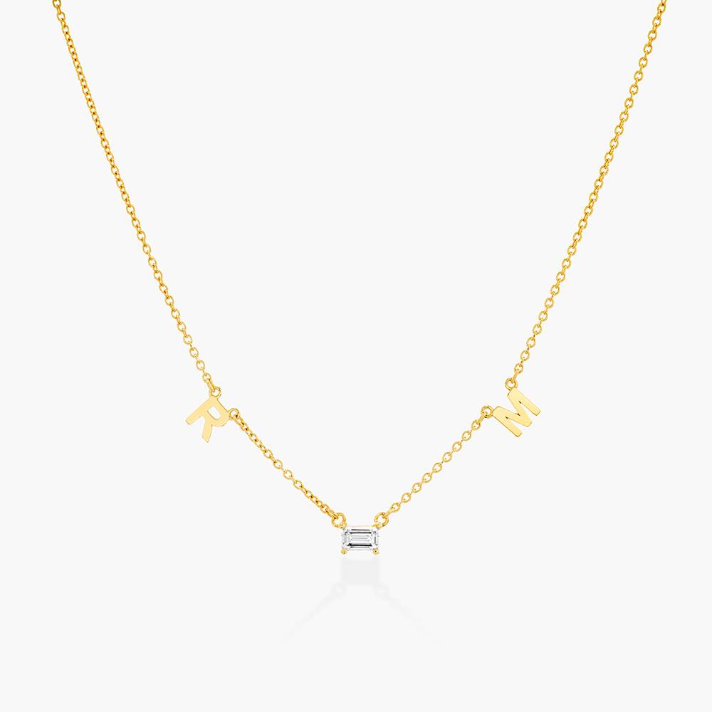 Mia Halskette mit Initialen und 0,3 ct Diamanten - Gold-Vermeil-2 Produktfoto