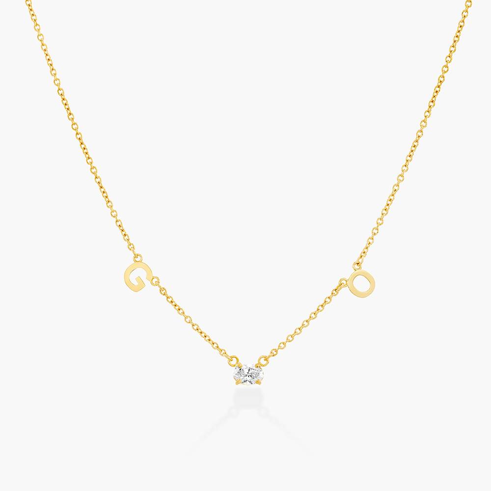 Mia Halskette mit Initialen und 0,3 ct Diamanten - Gold-Vermeil-4 Produktfoto