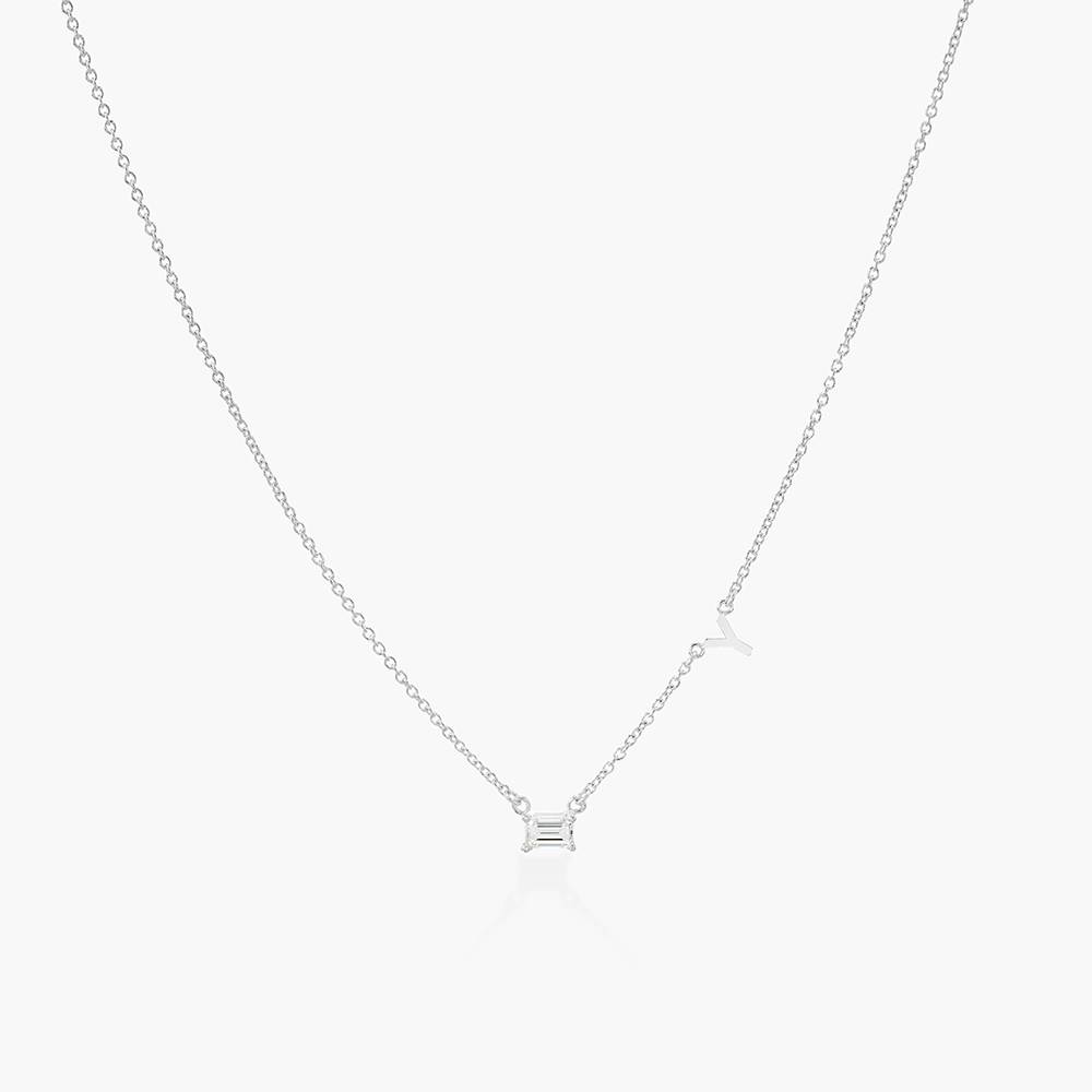 Mia Halskette mit Initialen und 0,3 ct Diamanten - 925er Sterlingsilber-1 Produktfoto