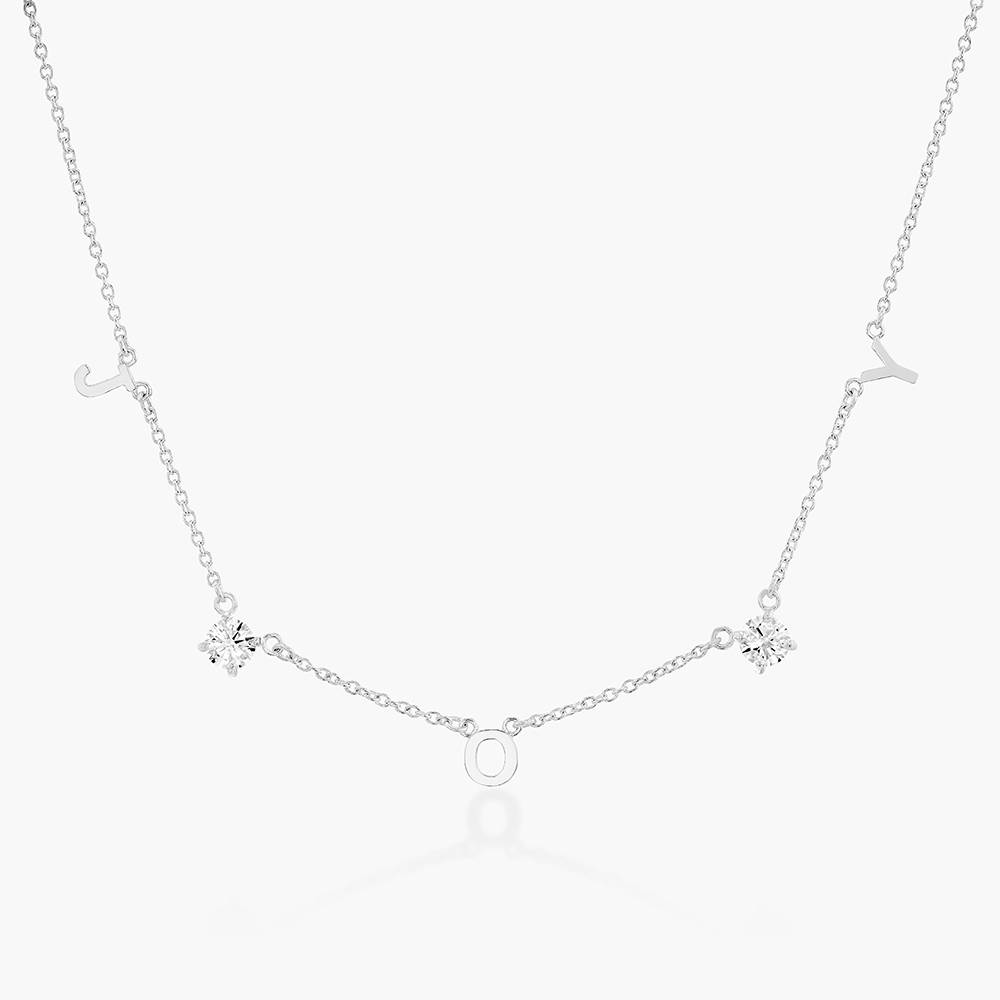 Mia Halskette mit Initialen und 0,3 ct Diamanten - 925er Sterlingsilber-6 Produktfoto
