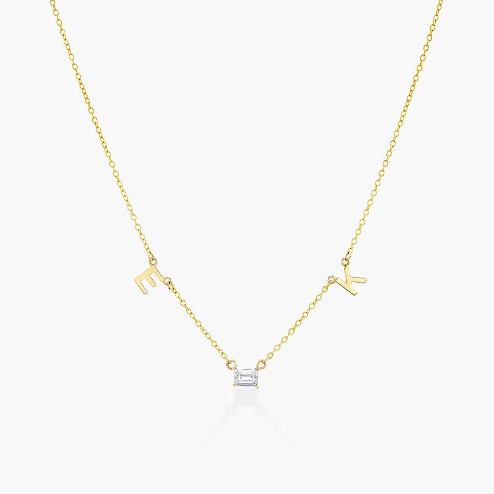 Mia Halskette mit Initialen und 0,3 ct Diamanten - 585er Gelbgold-3 Produktfoto