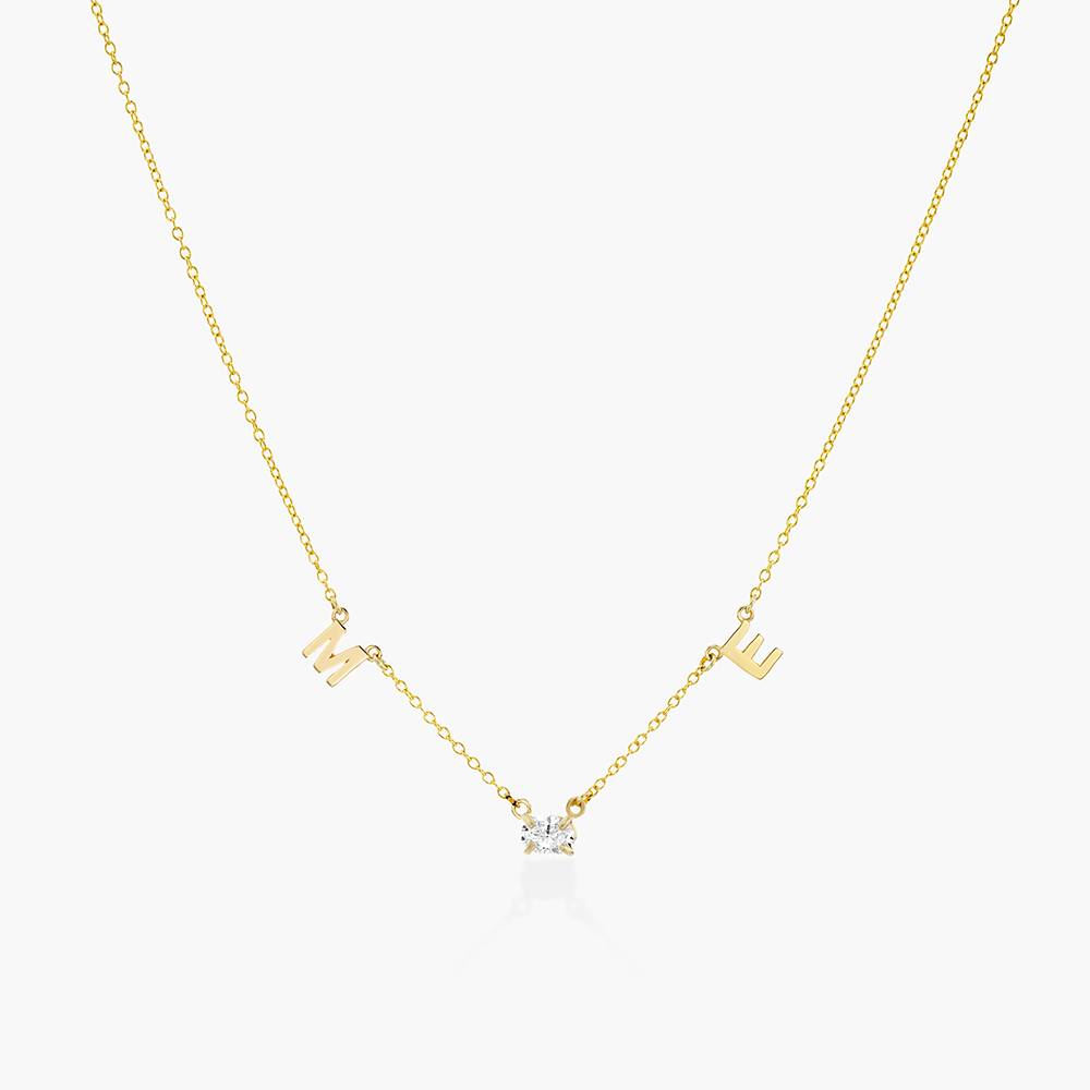 Mia Halskette mit Initialen und 0,3 ct Diamanten - 585er Gelbgold-1 Produktfoto