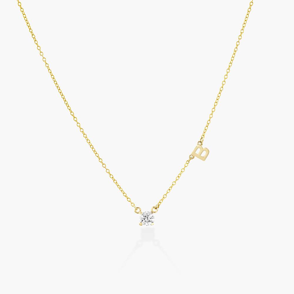 Mia Halskette mit Initialen und 0,3 ct Diamanten - 585er Gelbgold-4 Produktfoto