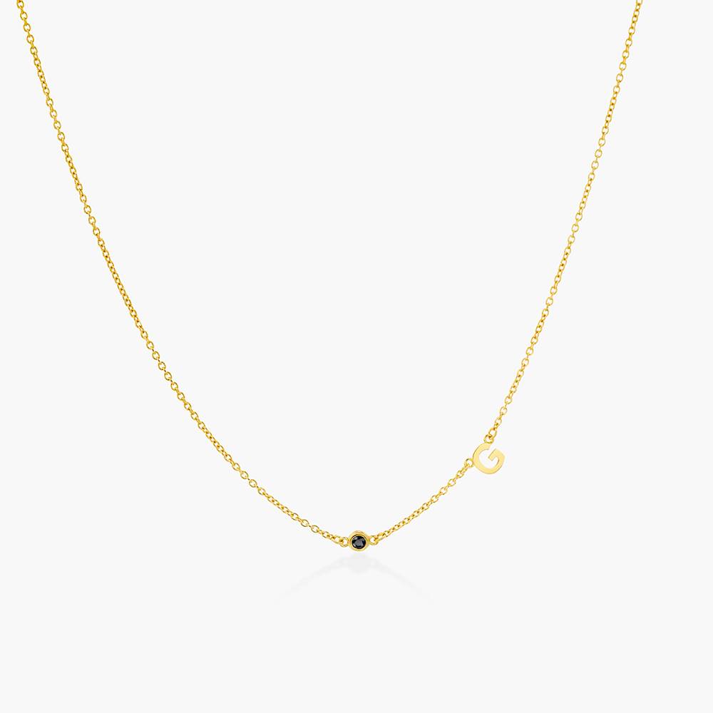 Mia Halskette mit Initialen und Edelsteinen - Gold-Vermeil-1 Produktfoto