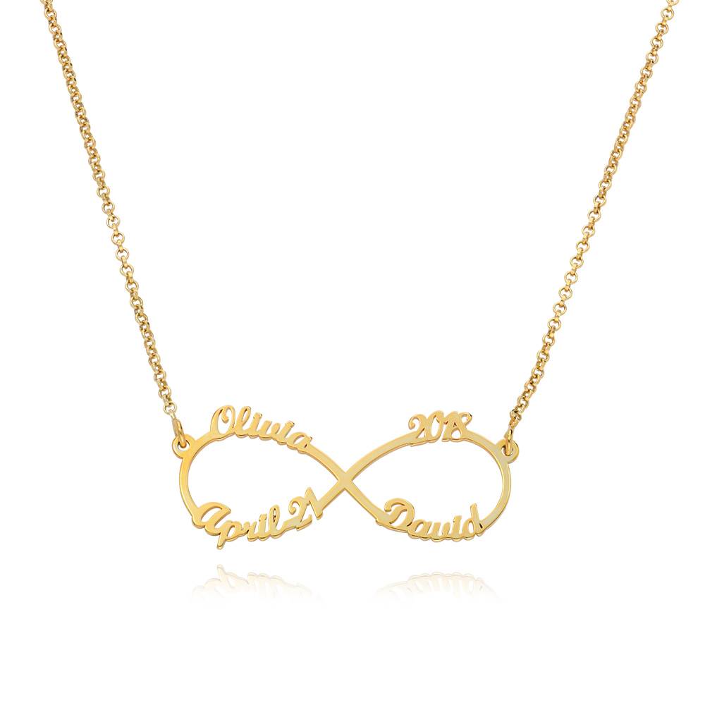 Infinity-Kette mit 4 Namen - vergoldetes Sterlingsilber-2 Produktfoto