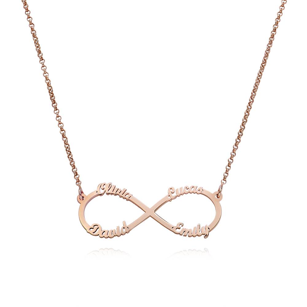 Infinity-Kette mit 4 Namen - rosévergoldetes Sterlingsilber-1 Infinity-Kette mit 4 Namen - rosévergoldetes Sterlingsilber-1 Produktfoto