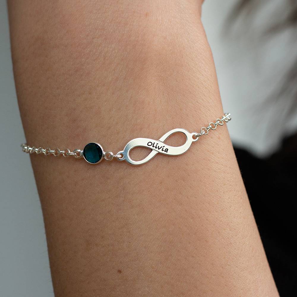 Unendlichkeits-Armband mit Geburtsstein - 925er Sterlingsilber-4 Unendlichkeits-Armband mit Geburtsstein - 925er Sterlingsilber-4 Produktfoto
