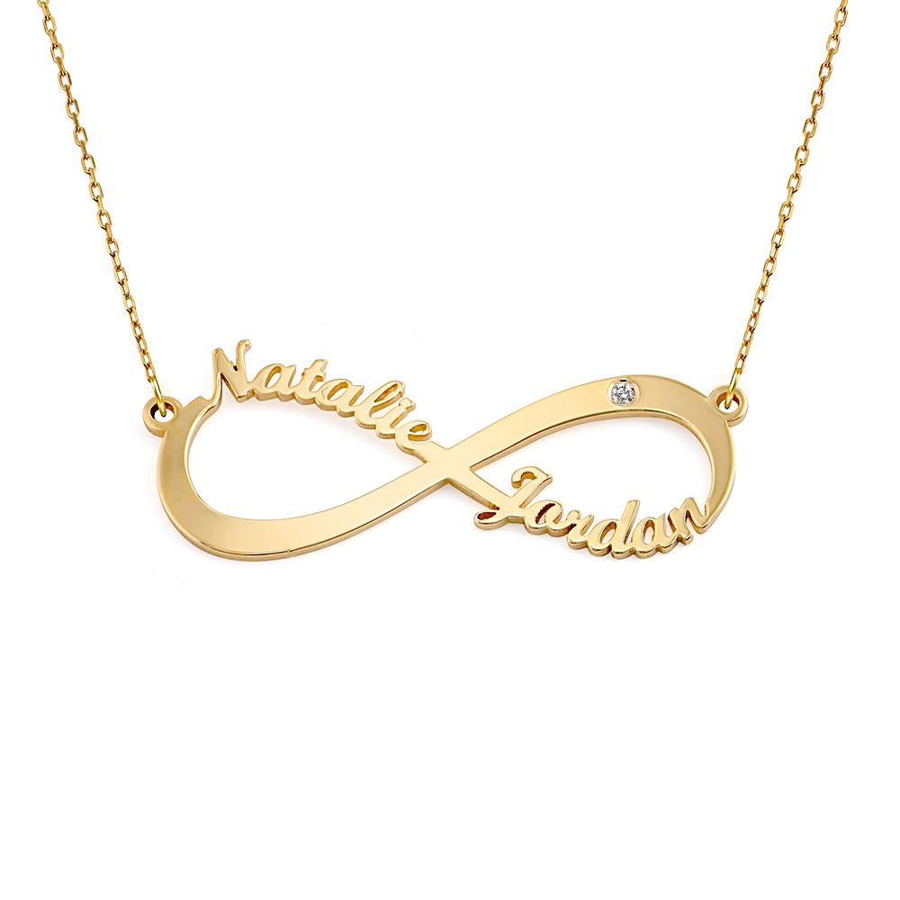 Infinity-Namenskette mit Diamant - 417er Gelbgold-3 Produktfoto
