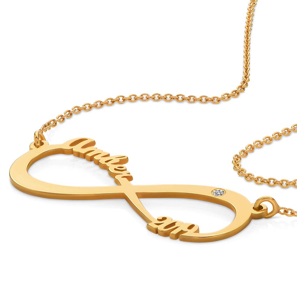 Infinity-Namenskette mit Diamant - Vergoldet-3 Produktfoto