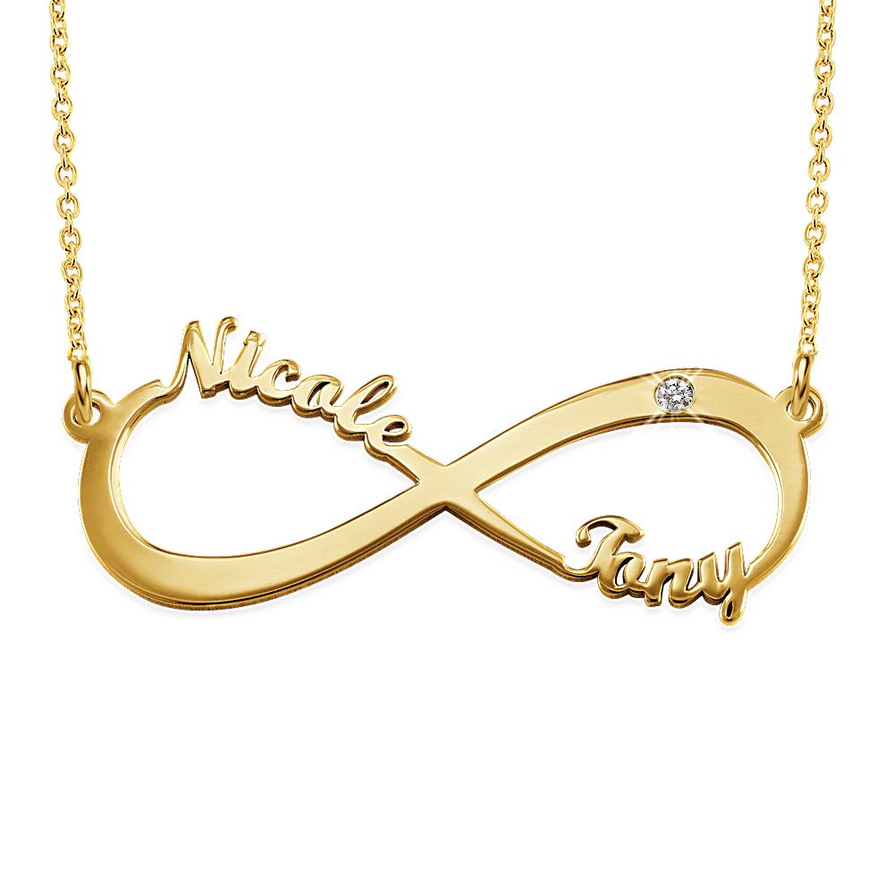 Infinity-Namenskette mit Diamant - Vergoldet-2 Produktfoto