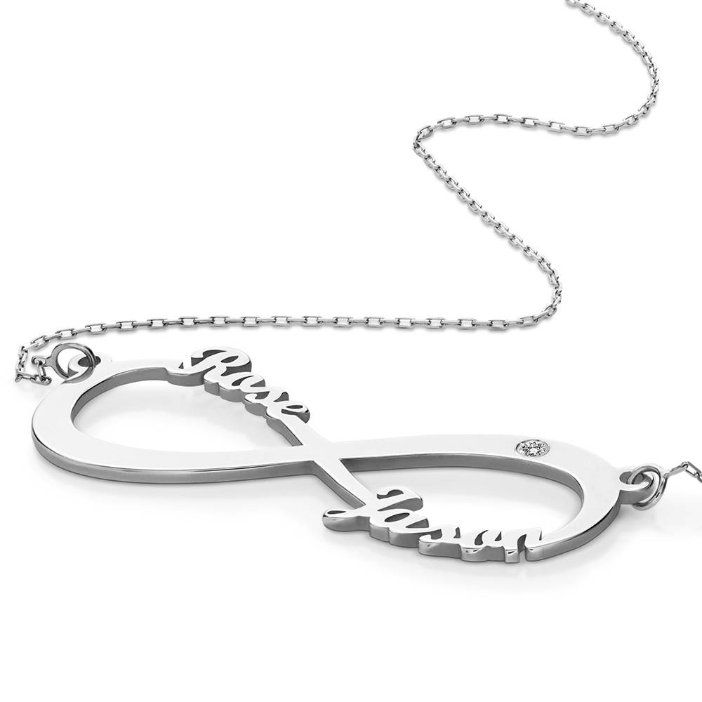 Infinity-Namenskette mit Diamant - 925er Sterlingsilber-4 Produktfoto