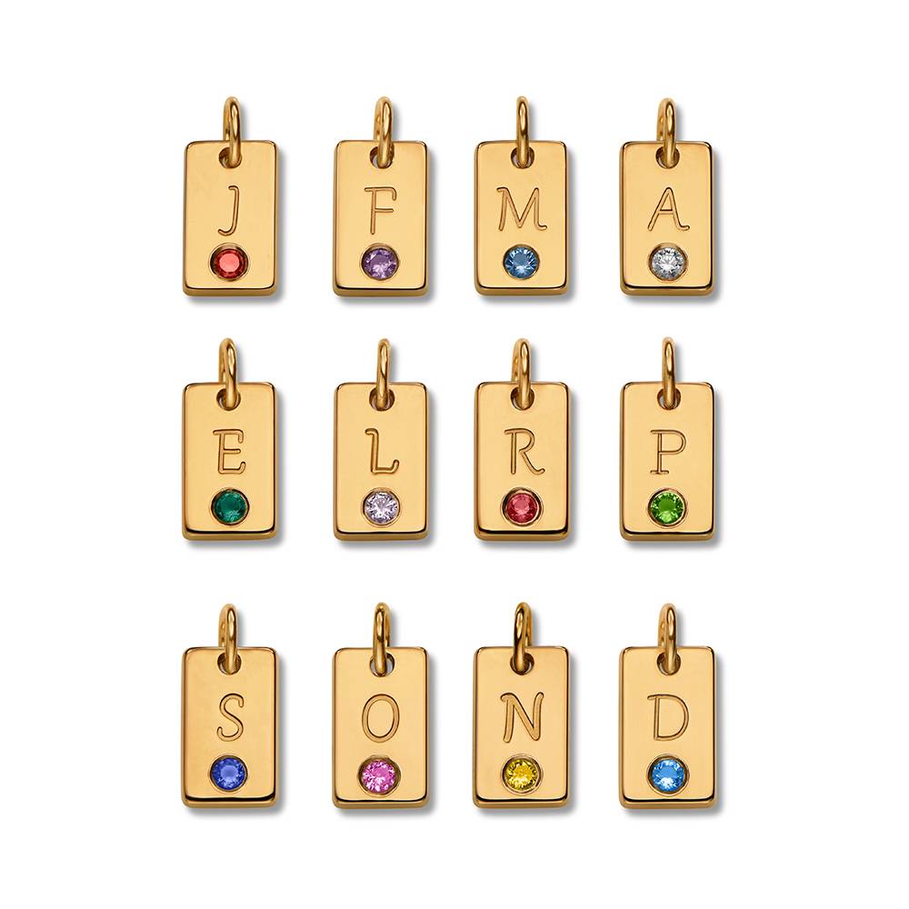 Initial & Geburtsstein Charm-Fußkettchen - Vergoldet-4 Produktfoto