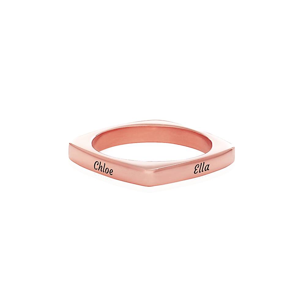 Iris quadratischer Ring mit Namen - rosévergoldetes Sterlingsilber-4 Iris quadratischer Ring mit Namen - rosévergoldetes Sterlingsilber-4 Produktfoto