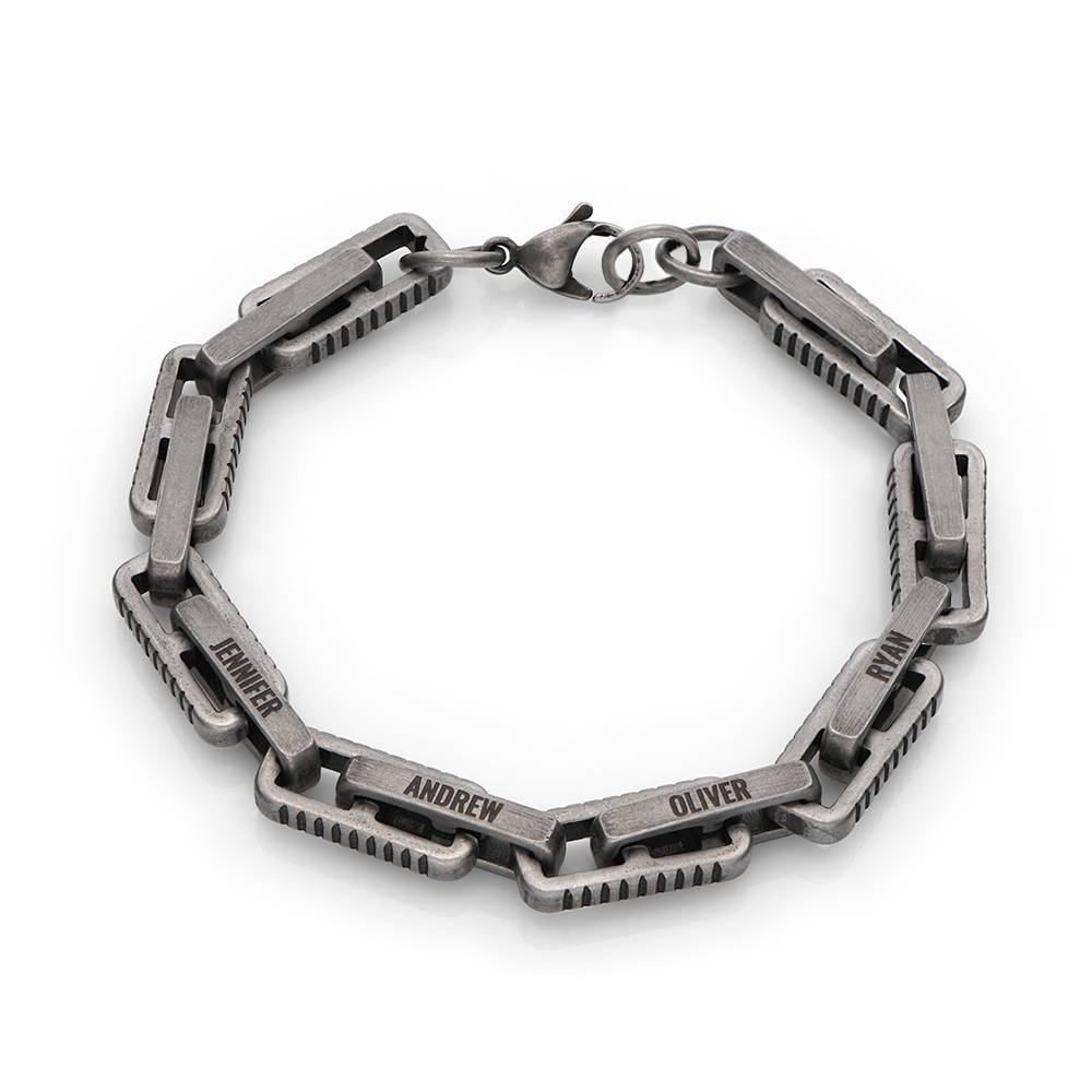 Iron Gliederarmband für Männer  - schwarzer Edelstahl-1 Produktfoto