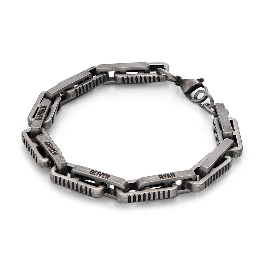 Iron Gliederarmband für Männer  - schwarzer Edelstahl-3 Produktfoto