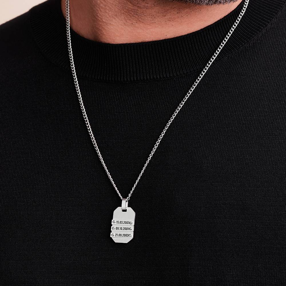 Iron Dog Tag Halskette für Männer - Edelstahl-5 Produktfoto