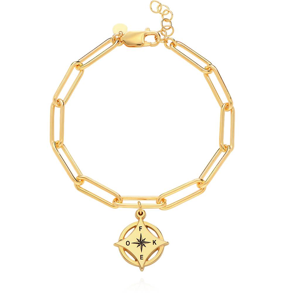 Kaia Initial Kompass-Armband - Gold-Vermeil-2 Produktfoto