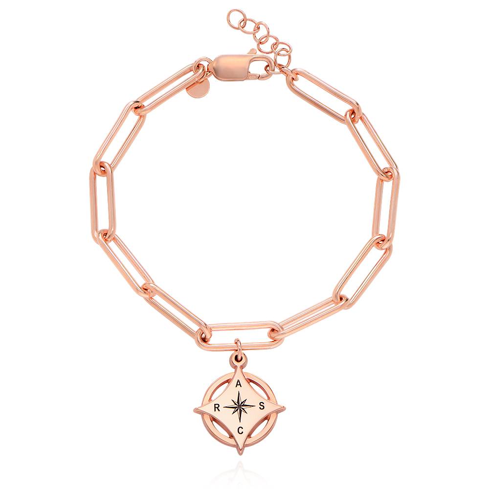 Kaia Initial Kompass-Armband - rosévergoldetes Sterlingsilber-2 Kaia Initial Kompass-Armband - rosévergoldetes Sterlingsilber-2 Produktfoto