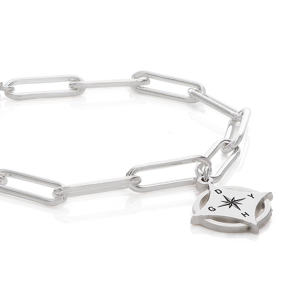 Kaia Initial Kompass-Armband - 925er Sterlingsilber-3 Kaia Initial Kompass-Armband - 925er Sterlingsilber-3 Produktfoto