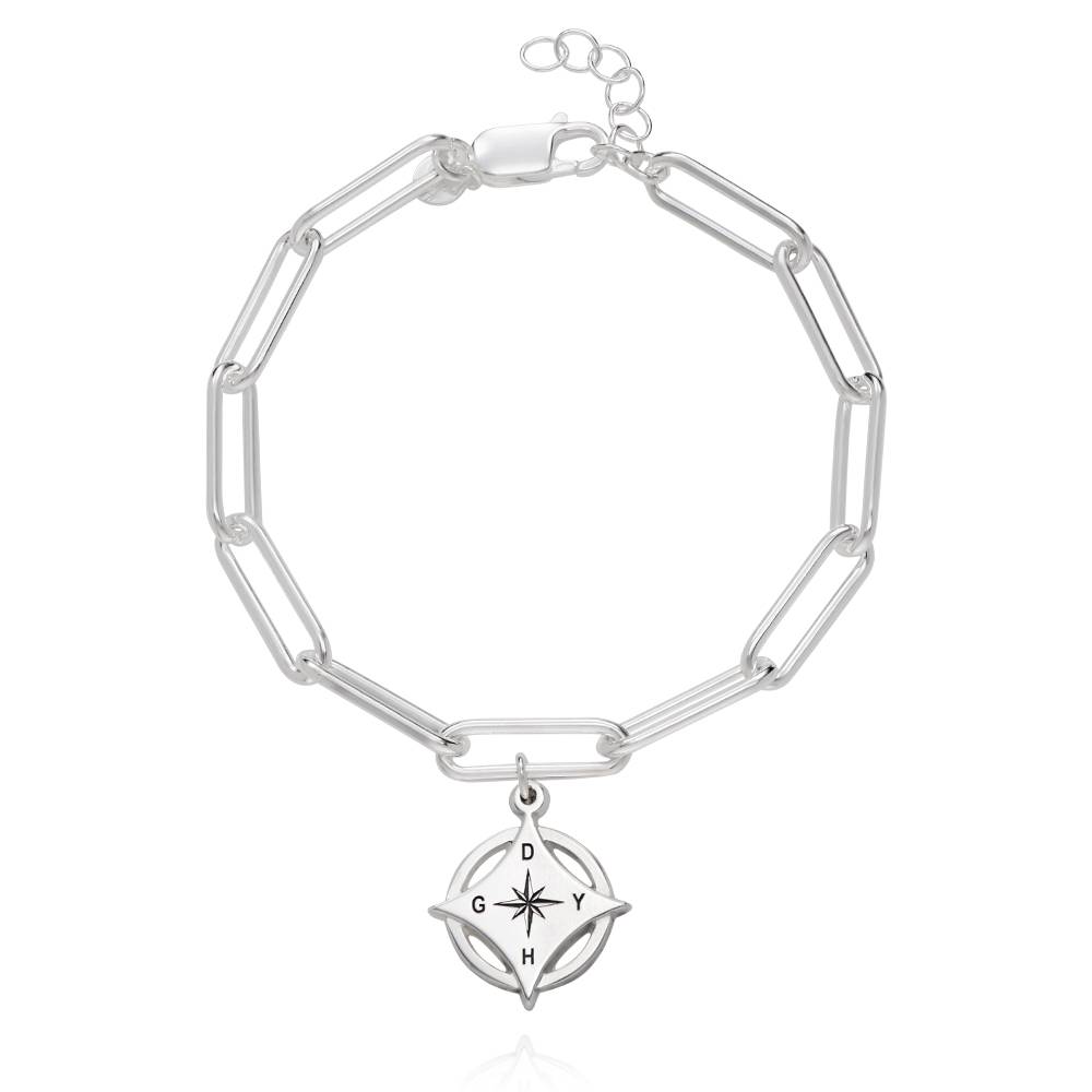Kaia Initial Kompass-Armband - 925er Sterlingsilber-5 Kaia Initial Kompass-Armband - 925er Sterlingsilber-5 Produktfoto