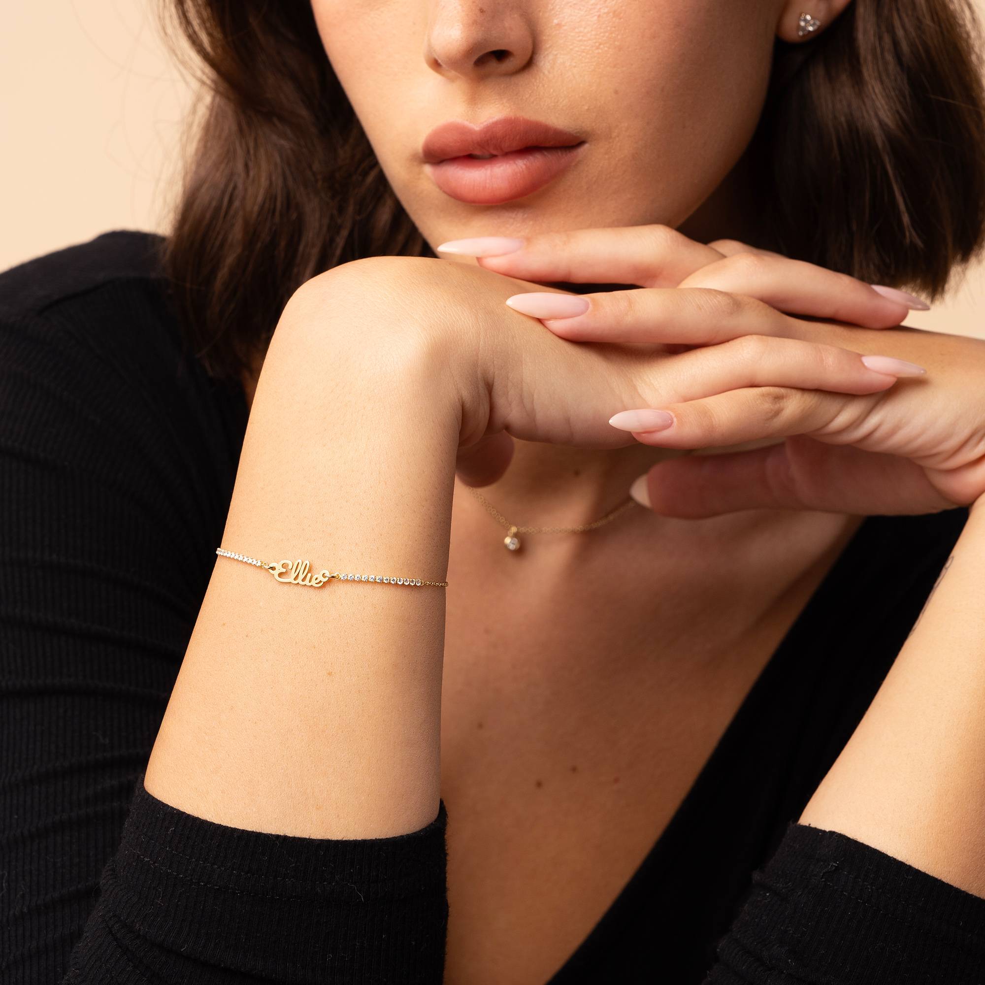 Kate Namens-Tennisarmband - Gold-Vermeil-3 Kate Namens-Tennisarmband - Gold-Vermeil-3 Produktfoto