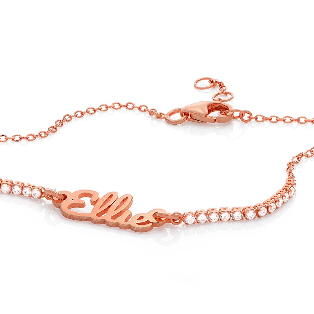 Kate Namens-Tennisarmband - rosévergoldetes Sterlingsilber-2 Kate Namens-Tennisarmband - rosévergoldetes Sterlingsilber-2 Produktfoto