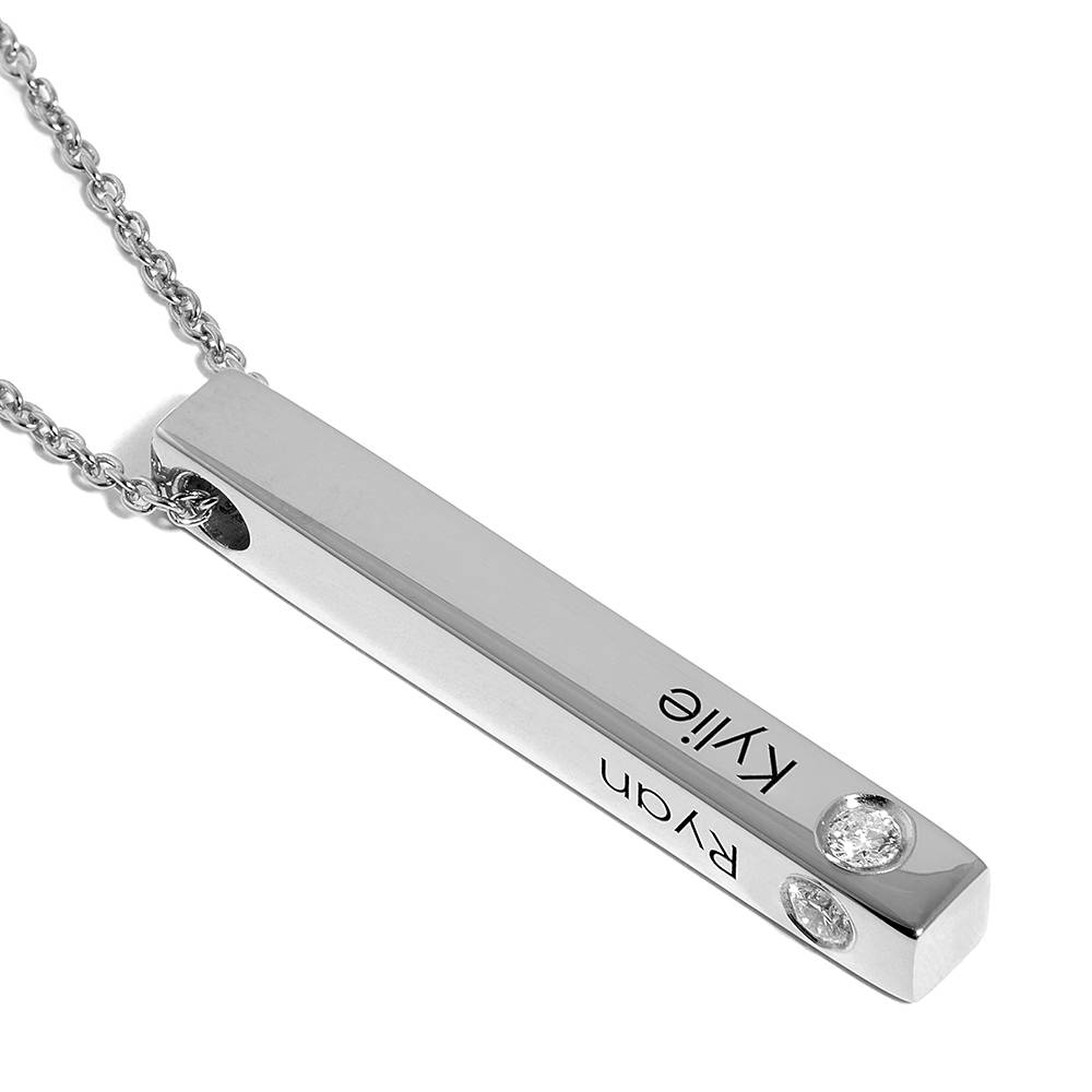 Last-Minute-Weihnachtspaket "Totem 3D-Barrenkette in Sterlingsilber mit Diamanten"-5 Produktfoto