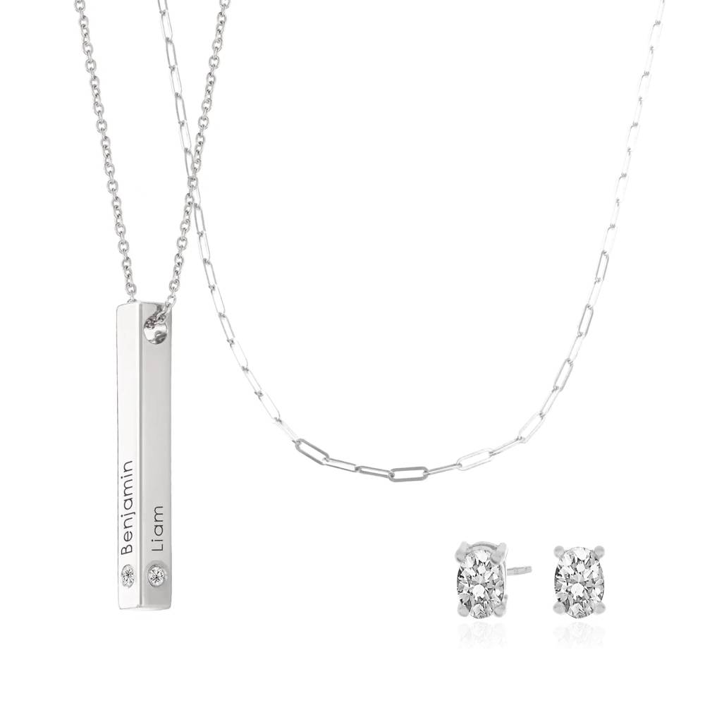 Last-Minute-Weihnachtspaket "Totem 3D-Barrenkette in Sterlingsilber mit Diamanten"-1 Produktfoto
