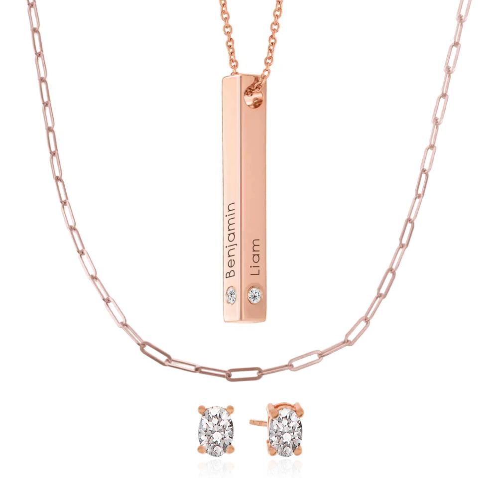 Last-Minute-Weihnachtspaket "Totem 3D-Barrenkette in Rosé Vergoldung mit Diamanten"-1 Produktfoto
