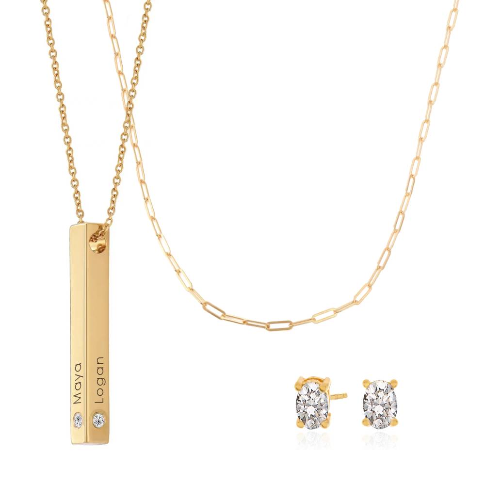 Last-Minute-Weihnachtspaket "Totem 3D-Barrenkette in Gold-Vermeil mit Diamanten"-2 Produktfoto