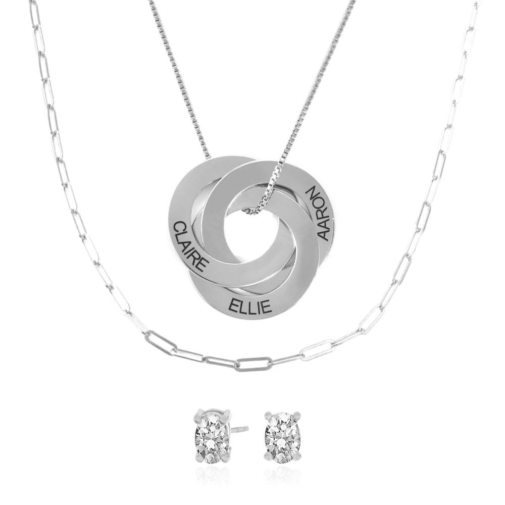 Last-Minute-Weihnachtspaket "Russische Ring-Halskette mit 3 Ringen in Sterlingsilber"-1 Produktfoto