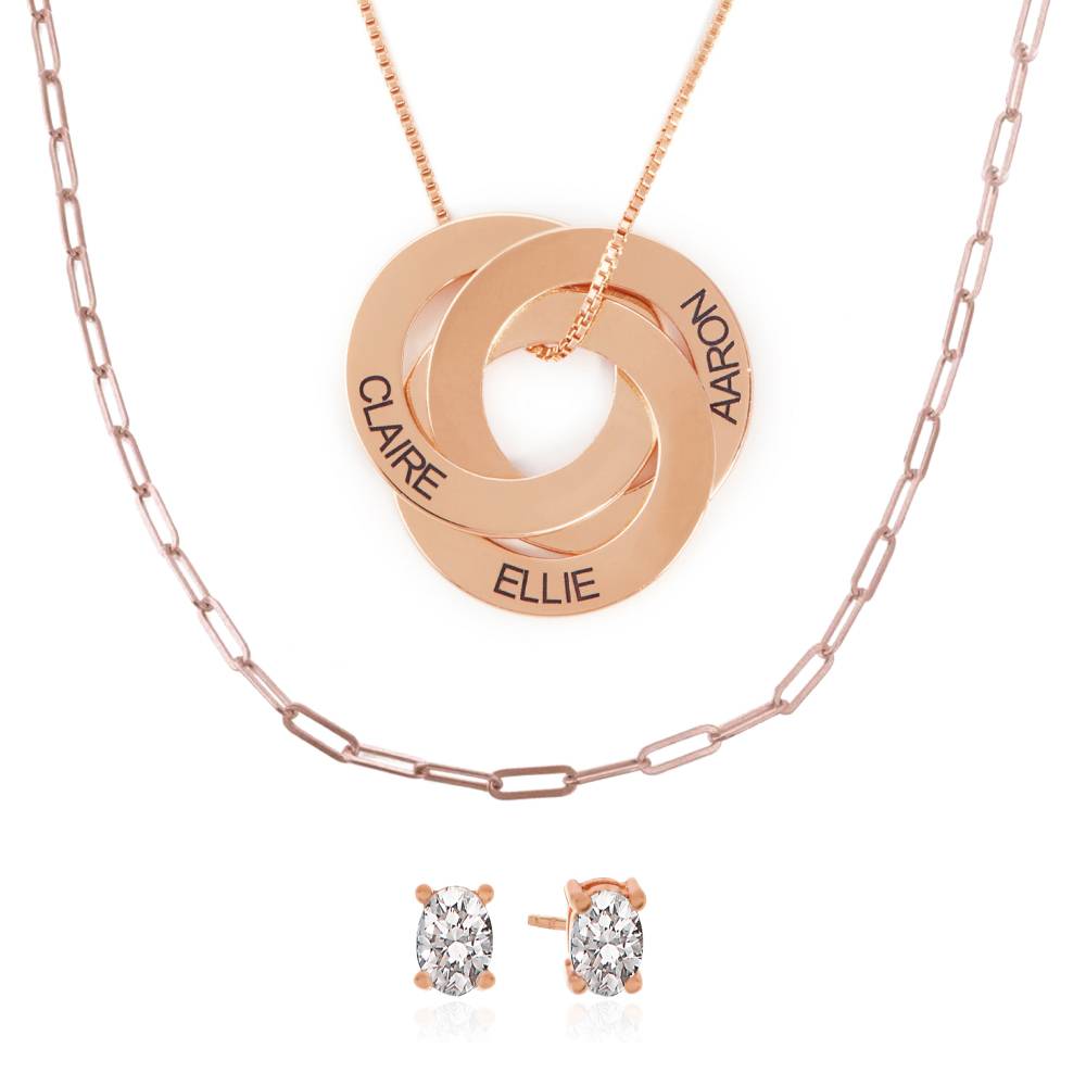 Last-Minute-Weihnachtspaket "Russische Ring-Halskette mit 3 Ringen in Rosé Vergoldung"-1 Produktfoto