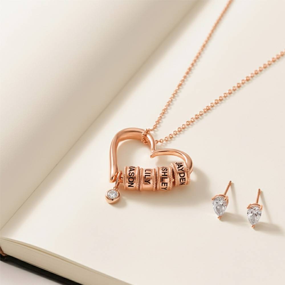 Last-Minute-Weihnachtspaket "Charmante Herzkette in Roségold-Vermeil mit 0,10 ct Diamant"-1 Produktfoto