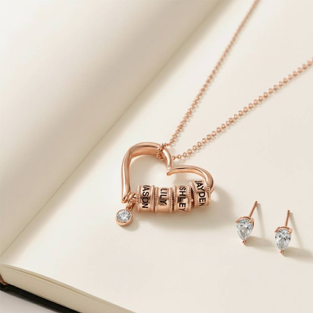 Last-Minute-Weihnachtspaket "Charmante Herzkette in Rosé Vergoldung mit 0,25 ct Diamant"-4 Produktfoto