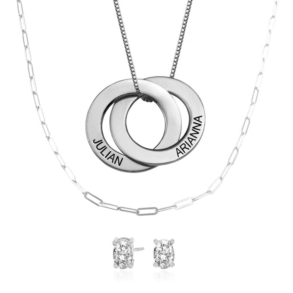 Last-Minute-Weihnachtspaket "Russische Ring-Halskette mit 2 Ringen in Sterlingsilber"-1 Produktfoto
