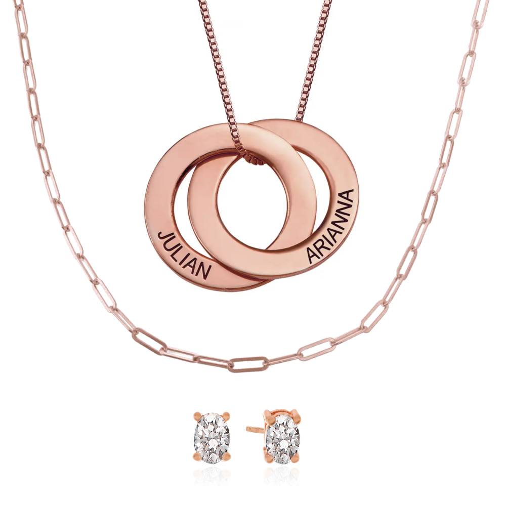 Last-Minute-Weihnachtspaket "Russische Ring-Halskette mit 2 Ringen in Rosé Vergoldung"-1 Produktfoto