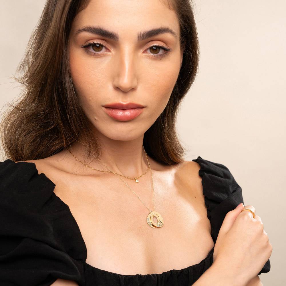 Last-Minute-Weihnachtspaket "Russische Ring-Halskette mit 3 Ringen in 585er Gelbgold mit Diamanten"-4 Produktfoto