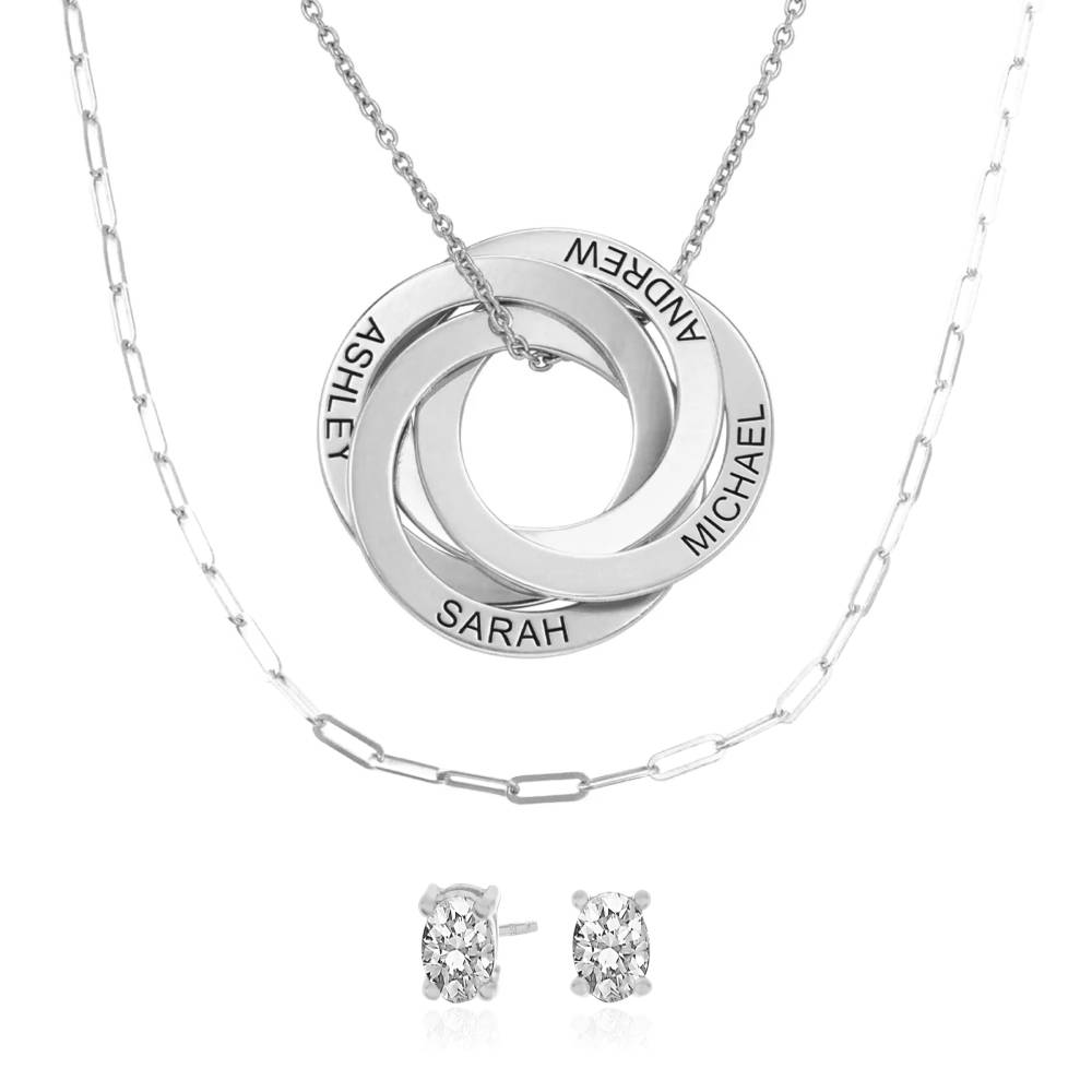 Last-Minute-Weihnachtspaket "Russische Ring-Halskette mit 4 Ringen in Sterlingsilber"-1 Produktfoto