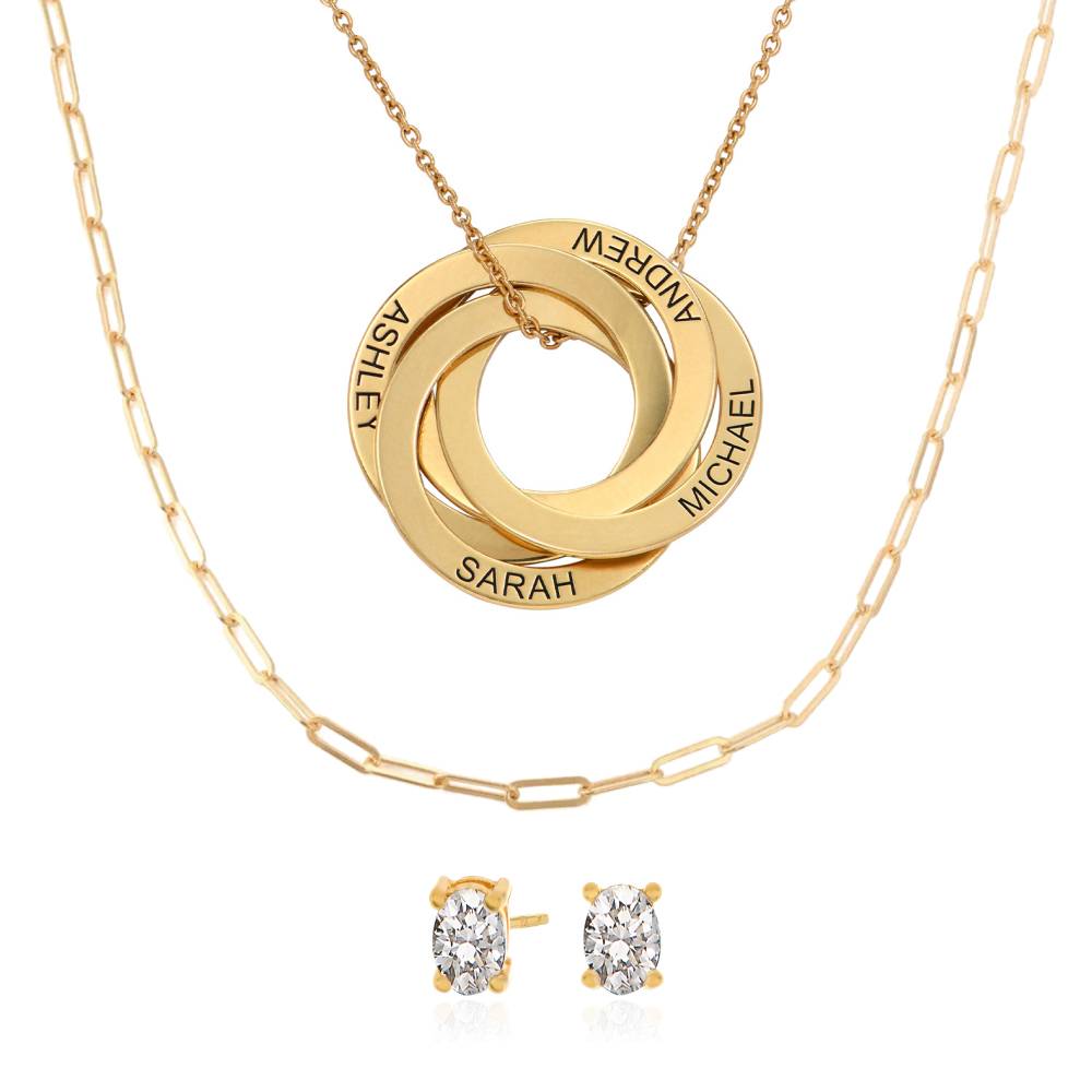 Last-Minute-Weihnachtspaket "Russische Ring-Halskette mit 4 Ringen in Vergoldung"-1 Produktfoto