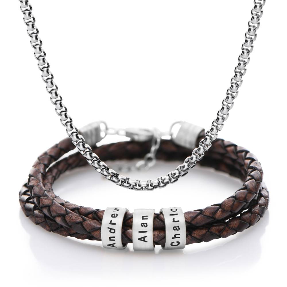 Last-Minute-Weihnachtspaket "Navigator Lederarmband mit Sterlingsilber"-4 Produktfoto