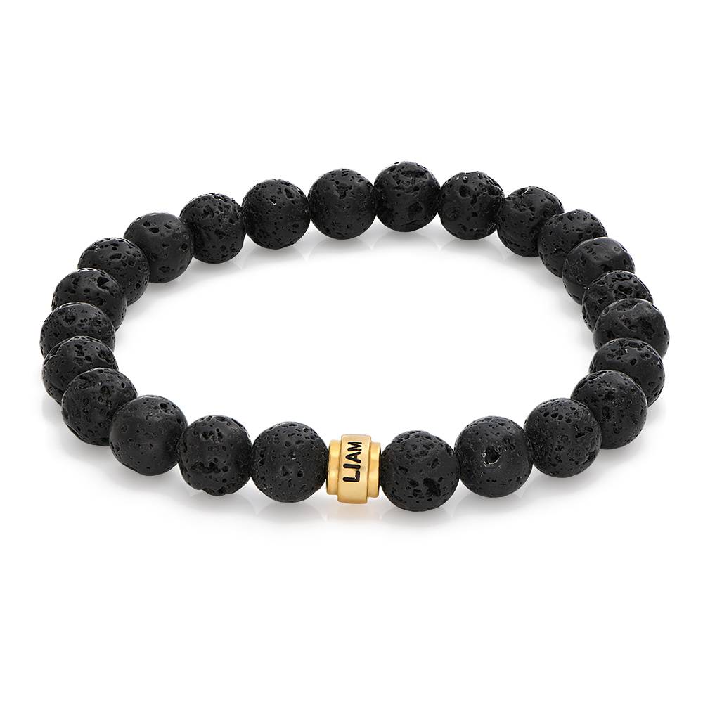 Leo Lavastein Herrenarmband mit vergoldeten gravierbaren  Beads-1 Produktfoto