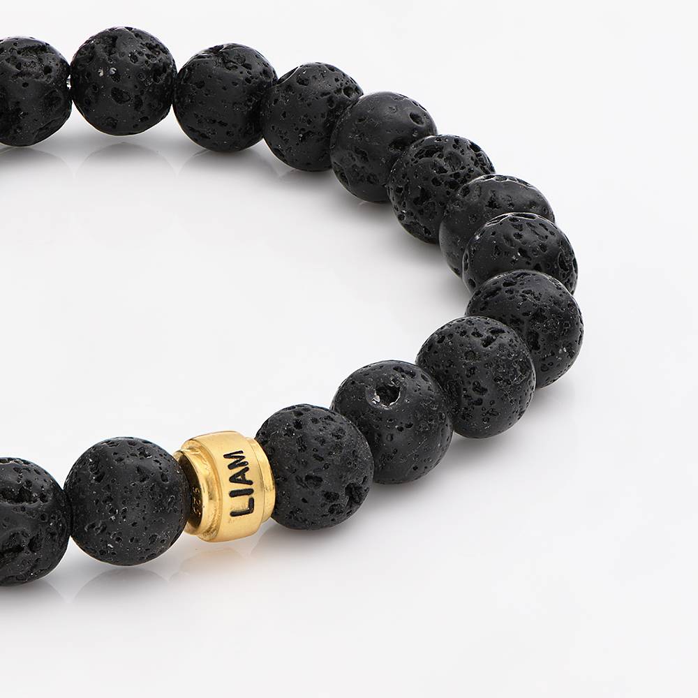 Leo Lavastein Herrenarmband mit vergoldeten gravierbaren  Beads-3 Produktfoto